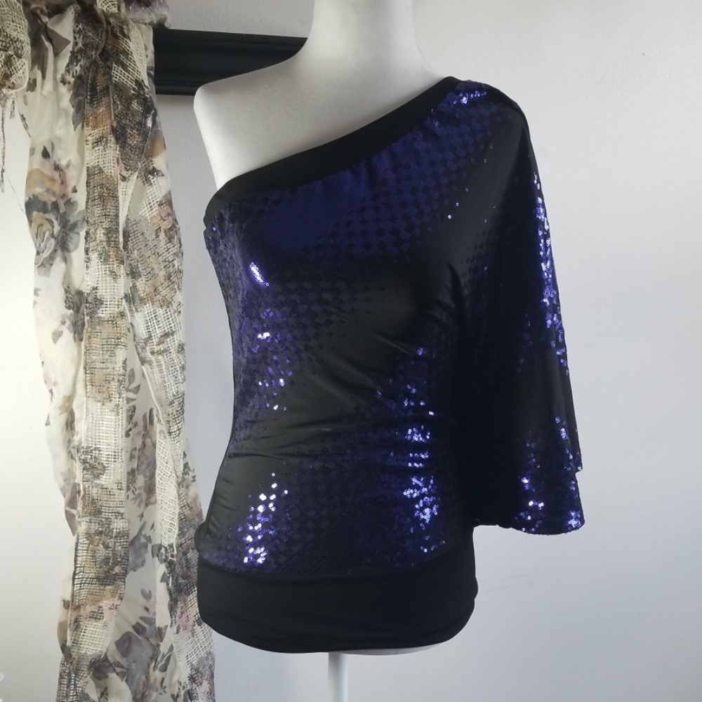 Arden B Embellished One Shoulder Top